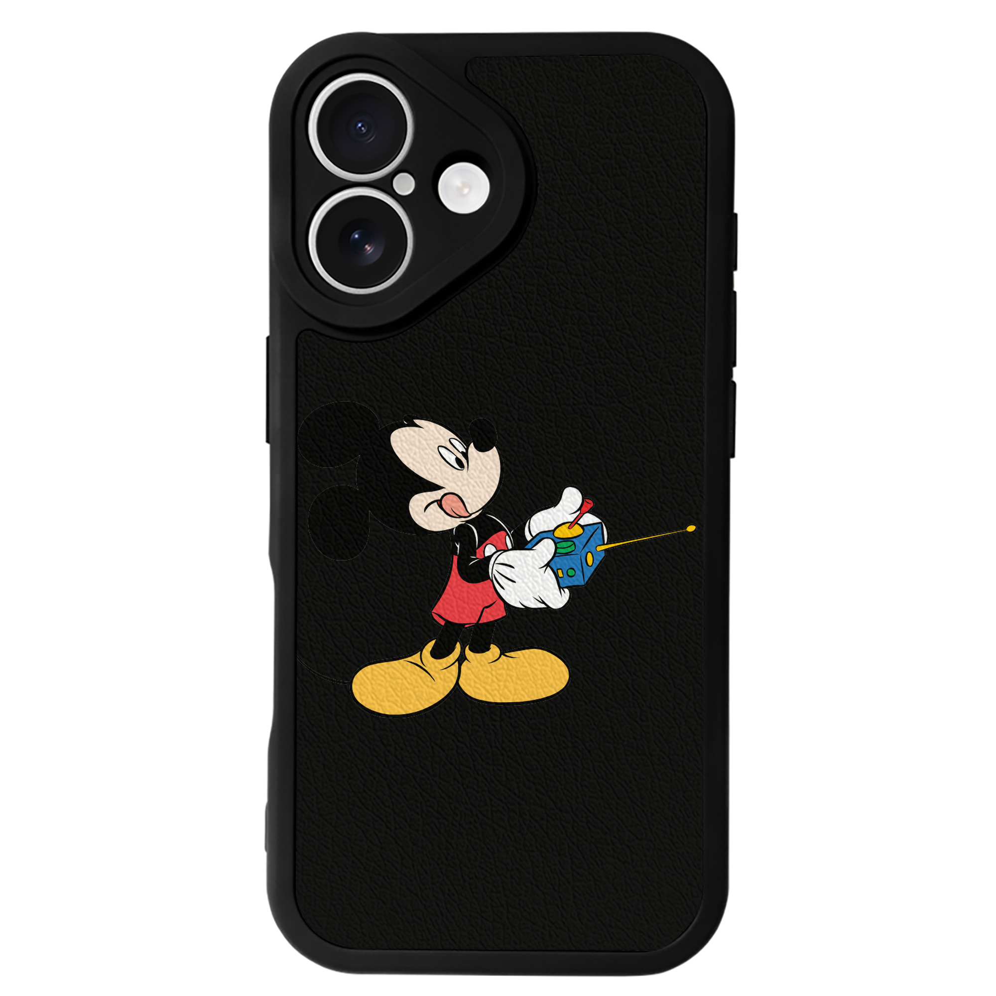 （画像用） ミッキーマウス Mickey Mouse 【iPhone 16シリーズ対応】シリコンスマホケース（レザー調） 材質：シリコン